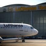 An aircraft of German air carrier Lufthansa parks at the Berlin Brandenburg Airport in Schoenefeld